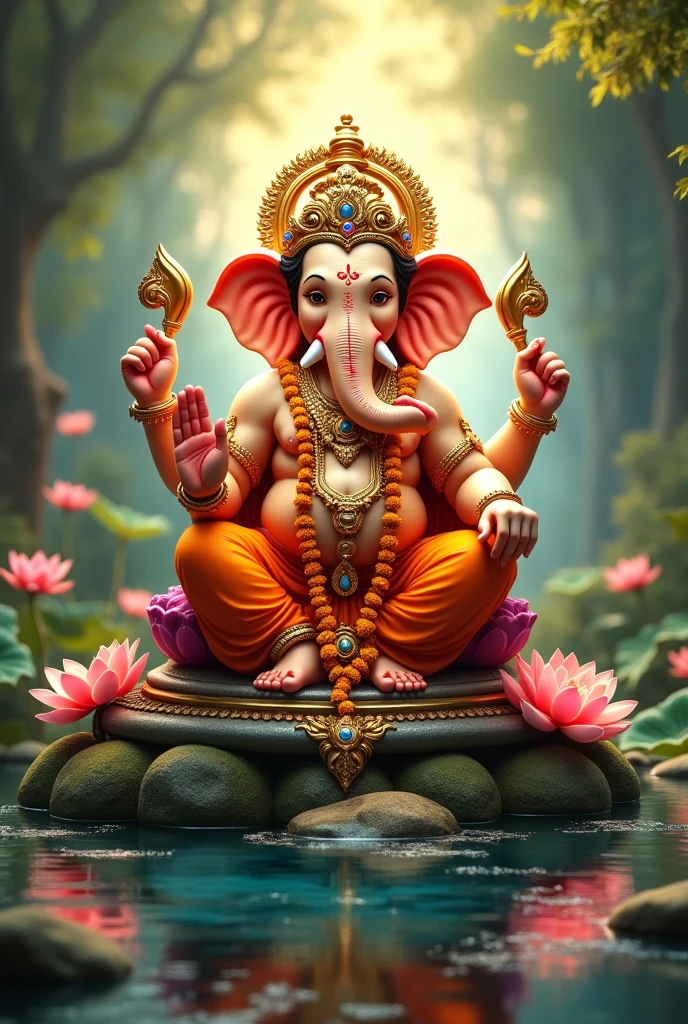 Lord ganesh with 3 heads