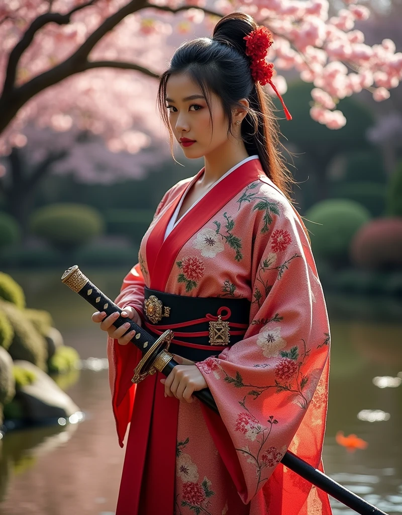 General's wife, Thick muscles and katana, wider shoulders, Muscle Arms , Very muscular, super heavy muscles. korean lady, woman, extremely beautiful, Super Sexy, 50 years old, Samurai Pearl