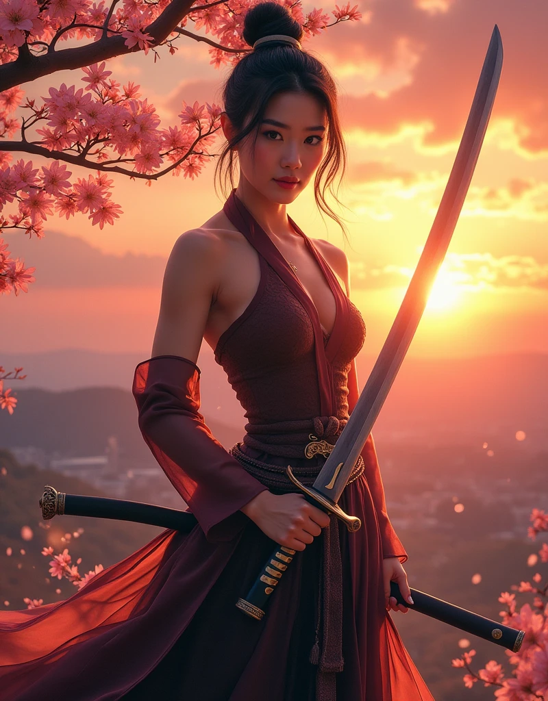 General's wife, Thick muscles and katana, wider shoulders, Muscle Arms , Very muscular, super heavy muscles. korean lady, woman, extremely beautiful, Super Sexy, 50 years old, Samurai Pearl