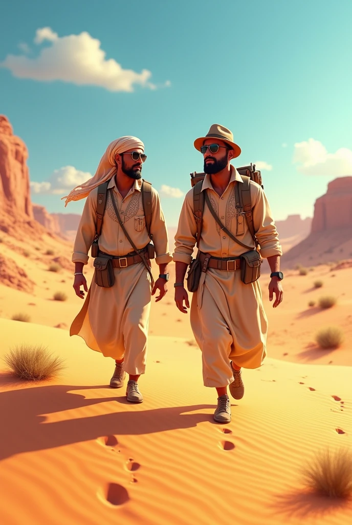 Rizwan and Talal name 3d design with desert