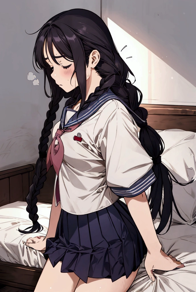 best qualtiy,tmasterpiece,Ultimate resolution,downy,Extremely colorful,twogirls,high school senior,kneeling on a bed,比基尼,Long ponytail