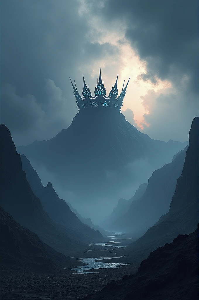 Make me an Dauntless theme photo banner that show the shadow of a crown
