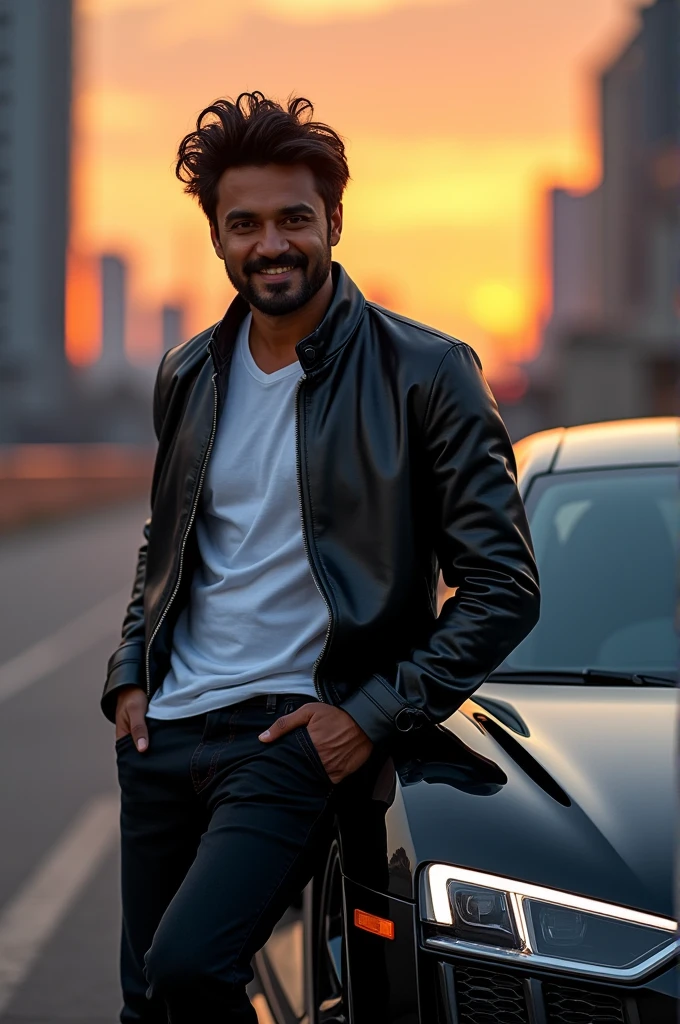 Vijay Thalapaty with Audi R8 