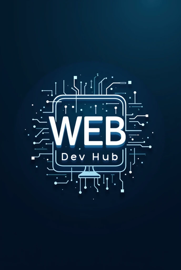 create a logo the letters of Web Dev Hub could be white, bottomless and a computer
