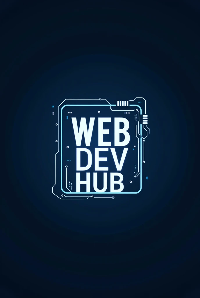 create a logo the letters of Web Dev Hub could be white, bottomless and a computer