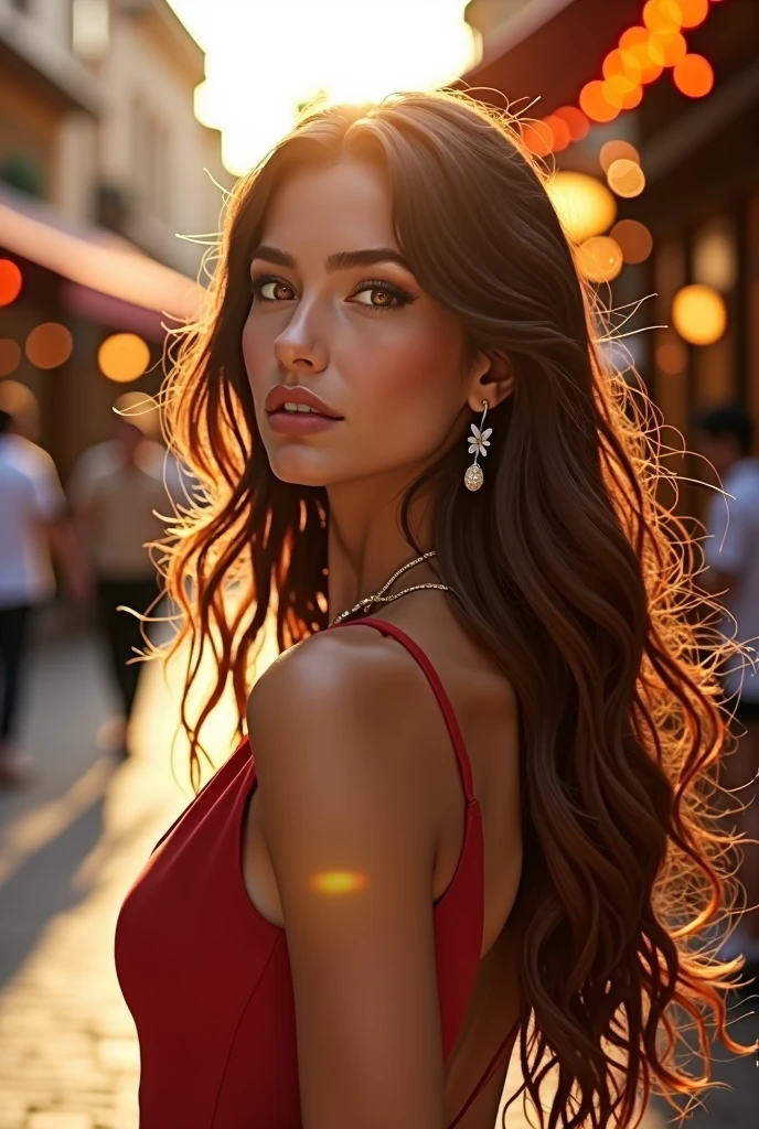 a brunette woman 