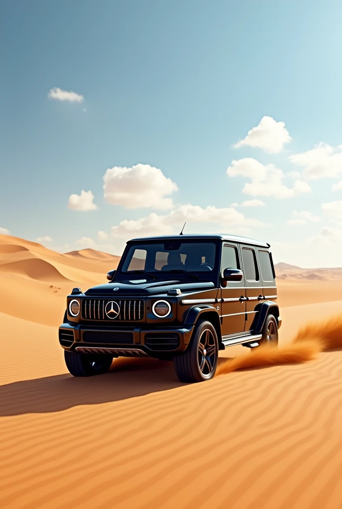 Mercedes Benz G Wagon in Glossy Black colour in The Dessert