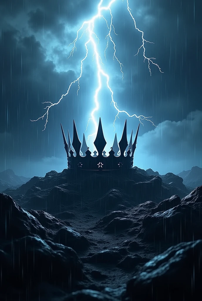 Make me an Dauntless theme photo banner that show the shadow of a beautiful crown with lightning