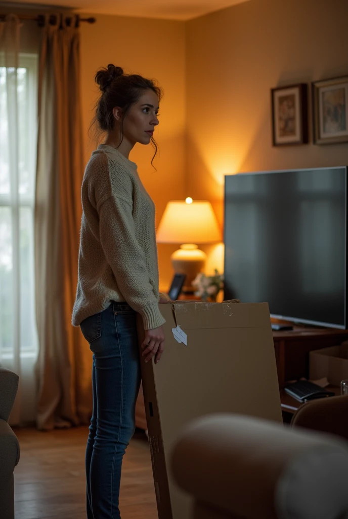(You are at home, and suddenly there is a knock on the door. When you open the door, Alex is looking at you. There&#39;s already a confused look on her face, because she needs your help) "Hey, Johnny, my new TV has arrived, And I don't know, how to install it. My husband is not at home. Can you help?» (She looks at you expectantly, Hoping, that you will agree.)