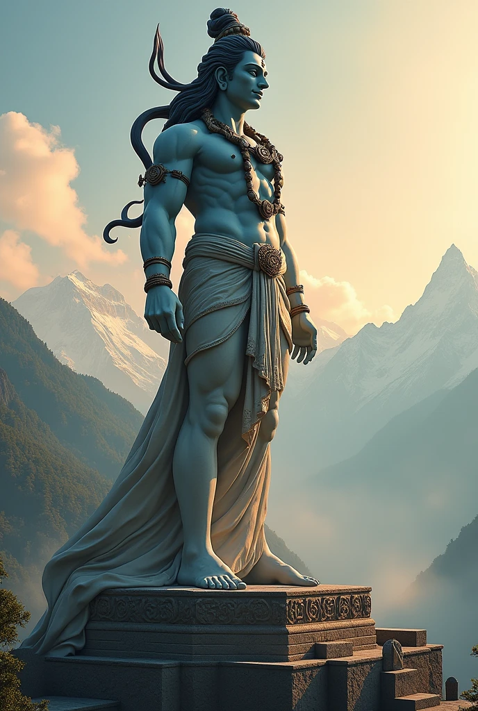 Imagine  30 feet lord shiva where he conceived snake on his neck and big hairs thousand year ago