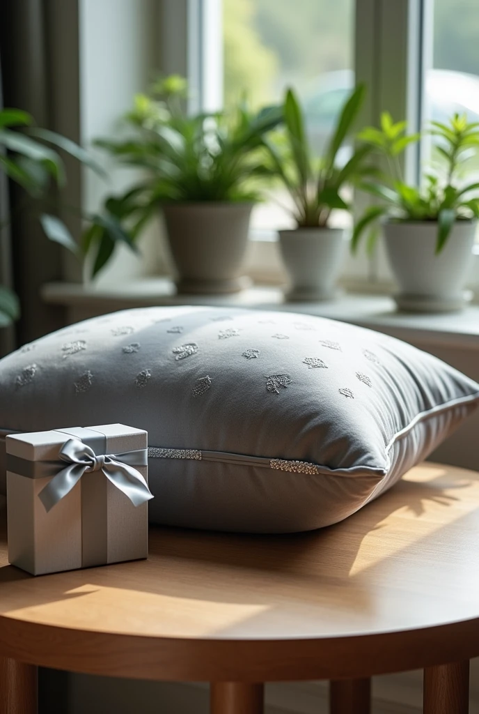 Gray soft style pillow packaging