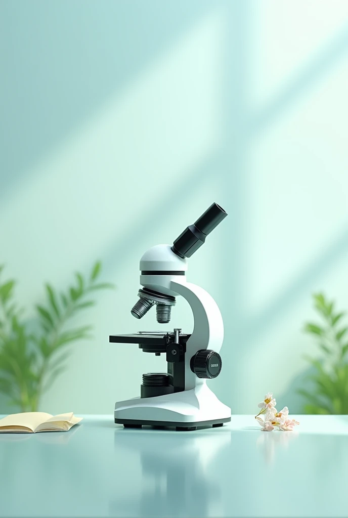 a drawing of bright field microscope in a creative way but not so dramatic in color and lines