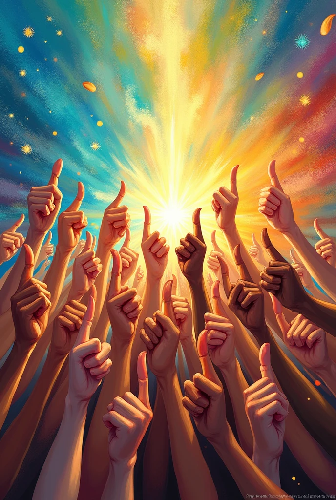 A thousand of thumb up gesture