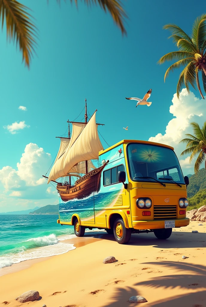 um motor home com a imagem de Thousand Sunny