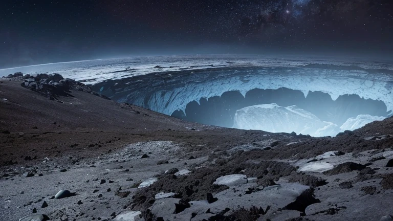 Never-before-seen cosmic horror scenes on deserted planets, Vast tentacle-like vegetation and complexes, Rocks everywhere (Big and small), Dark gray sky, Thick Clouds, Distant Mountain々.