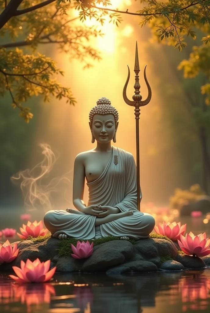 Buddha caught trishul