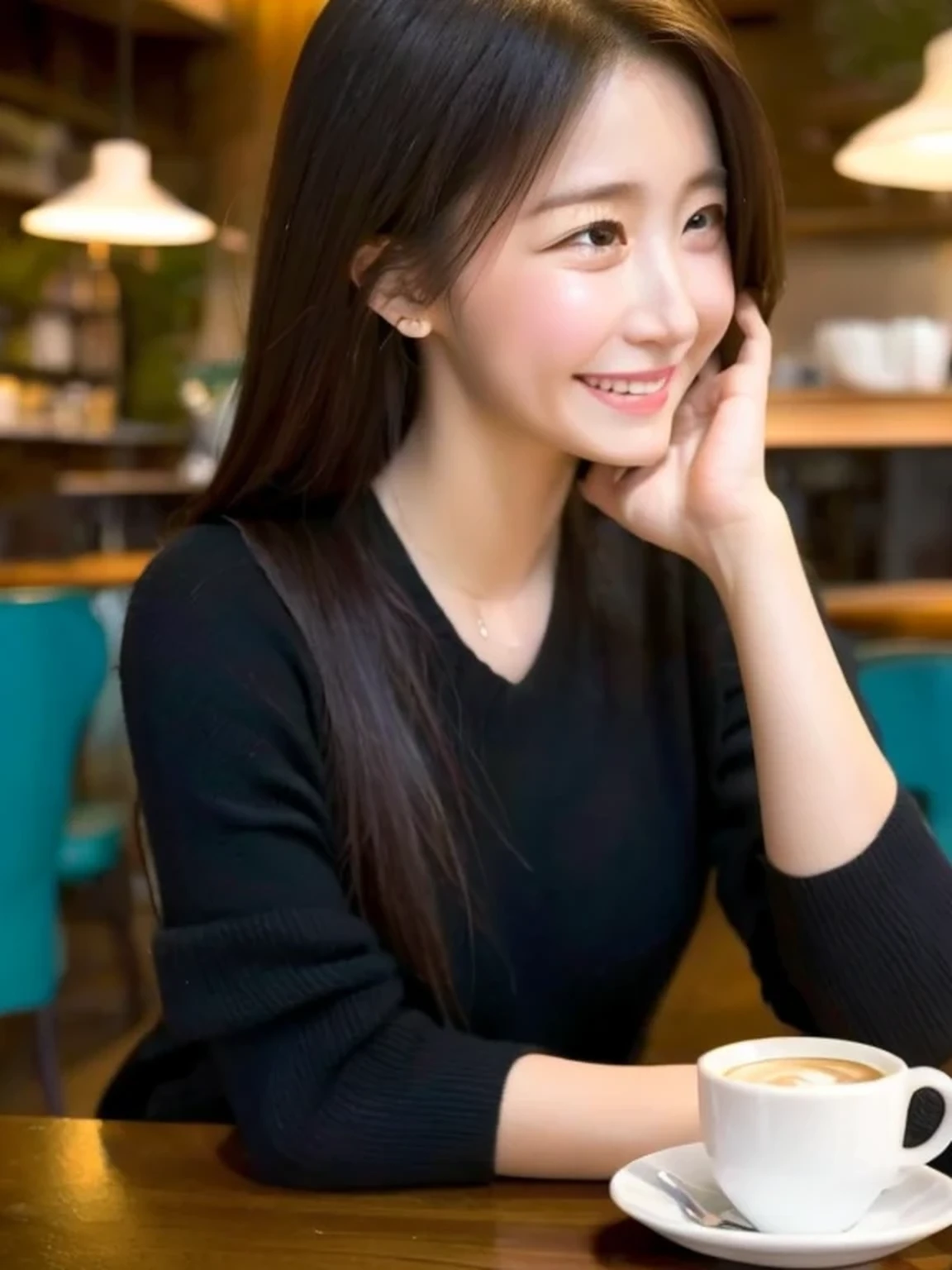 Thinking in a cafe、29Old woman