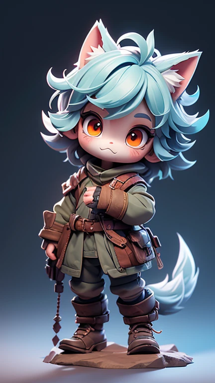 Create a picture of a little wolf cub monster., The body is transparent and can be seen through. The image is sharp and detailed., with beautiful colors.. With arms, leg, eyes, mouth, พื้นหลังสีlegว