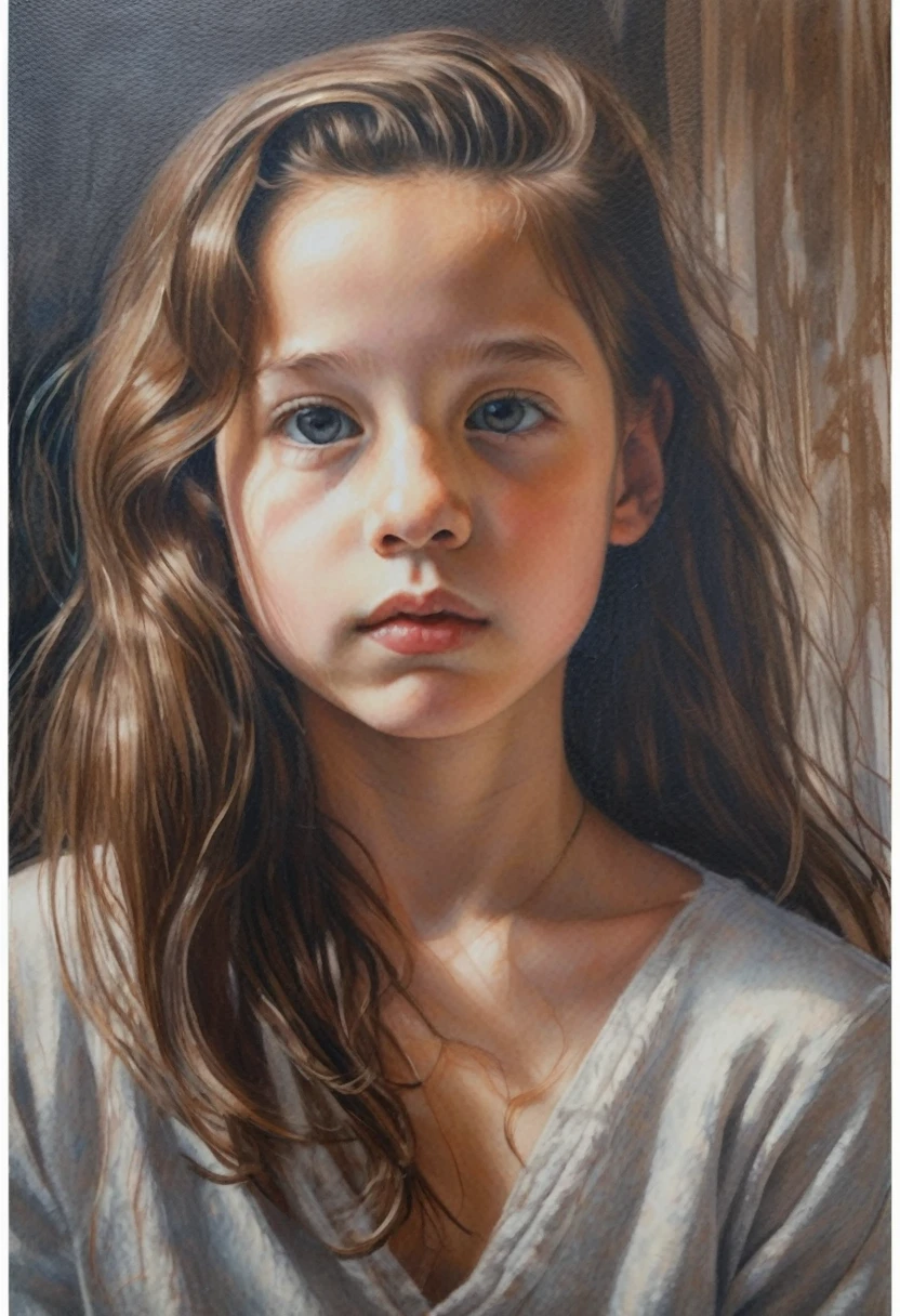 stunning colour graphite sketch of a beautiful ohwx ars old girl portrait, (by Alyssa Monks:1.1), by Joseph Lorusso, by Lilia Alvarado, beautiful lighting, sharp focus, 8k, high res, Masterpiece, Nikon Z9, Award - winning photograph , (((naked)))