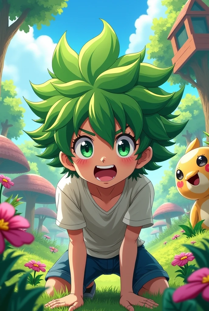 Anime male character, his hair looks like cabbage