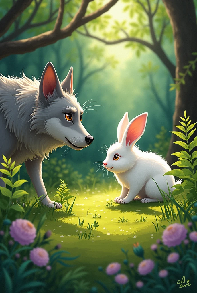 rabbit and wolf
