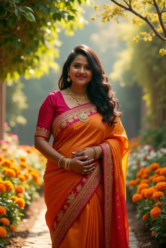 A indian bhabhi chubby with big boobs size 44 in saree