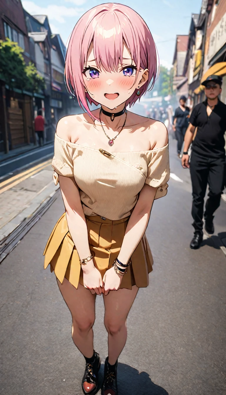 masterpiece, best quality, girl, 10yo, (petite), cowboy shot,
seductive smile, squatting, magical girl costumes, (open clothes), (clothes lift), small breasts, nipples, comiket_cosplay_Hiroba, comiket_cosplay,