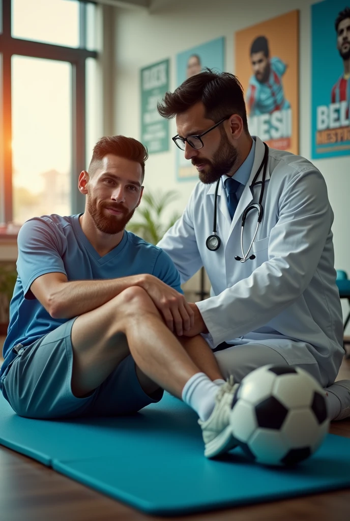 Doctor rehabbing in Messi