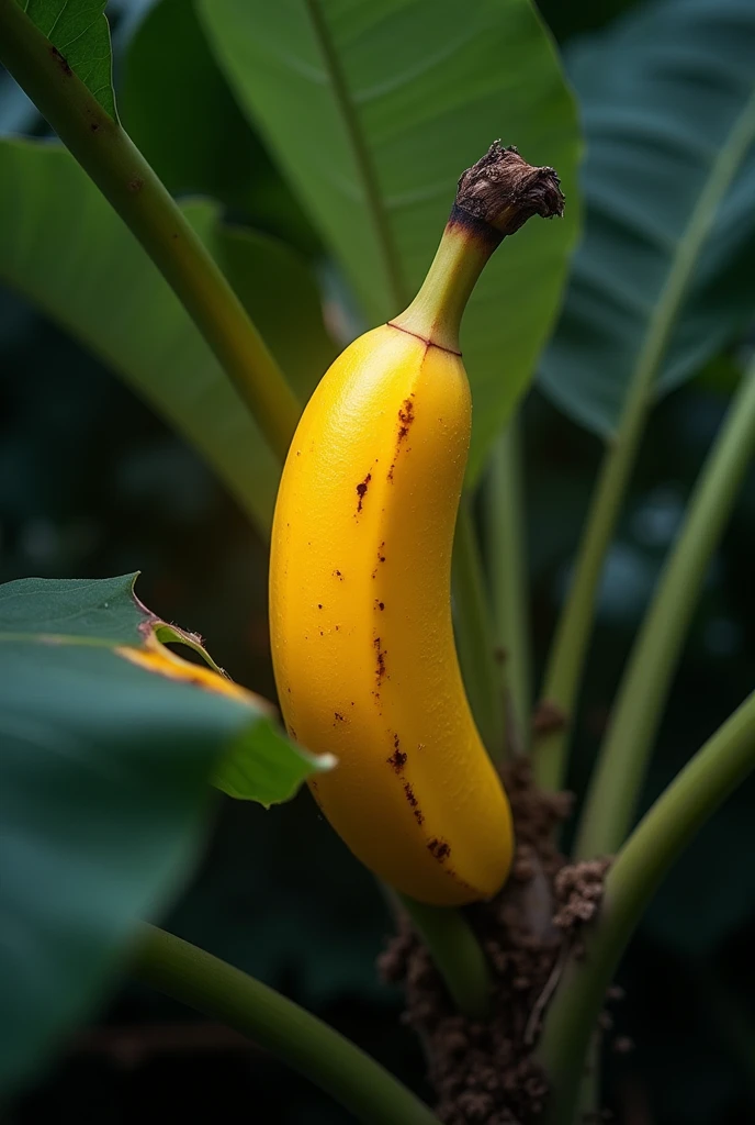 Once, in a garden hidden from the sun, grew a small banana, shrouded in shadows. The other fruits mocked its dull, green skin. But the banana, full of quiet determination, absorbed every bit of light that reached it. Slowly, it ripened, turning a brilliant shade of yellow that outshone the brightest stars.
One night, as the moonlight kissed its golden peel, the banana burst into a radiant glow, illuminating the entire garden. The universe, in awe of its transformation, crowned it the fruit of light. From that day on, the banana was admired by all, a symbol of rising from darkness into brilliance.