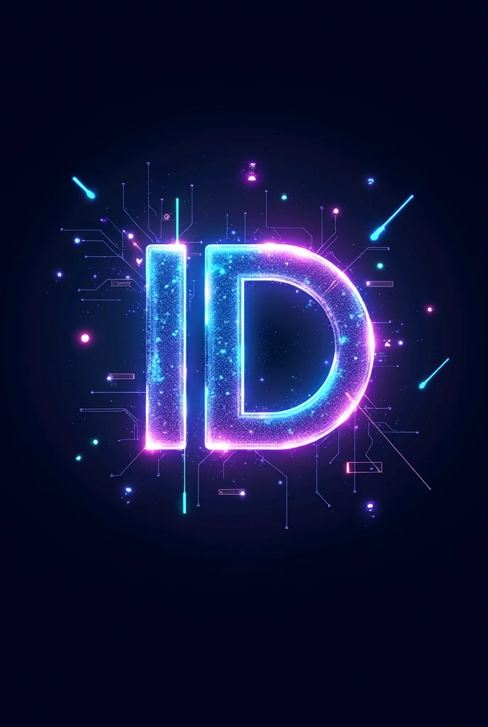 Make a logo called ID Infotech under Id for computer shop background should be colourful  and 
Sci-fi