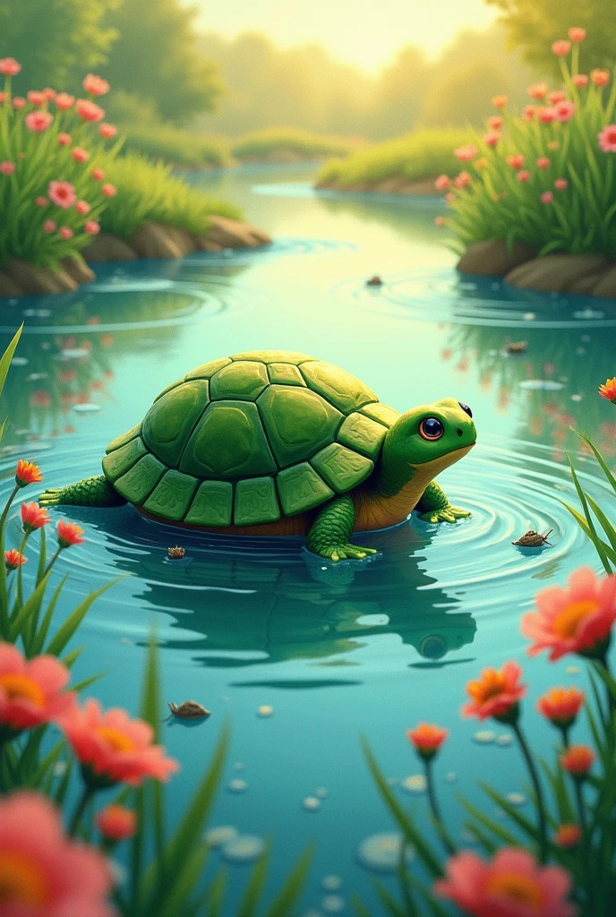 Once upon a time there was a little turtle Lilli. for a children's book