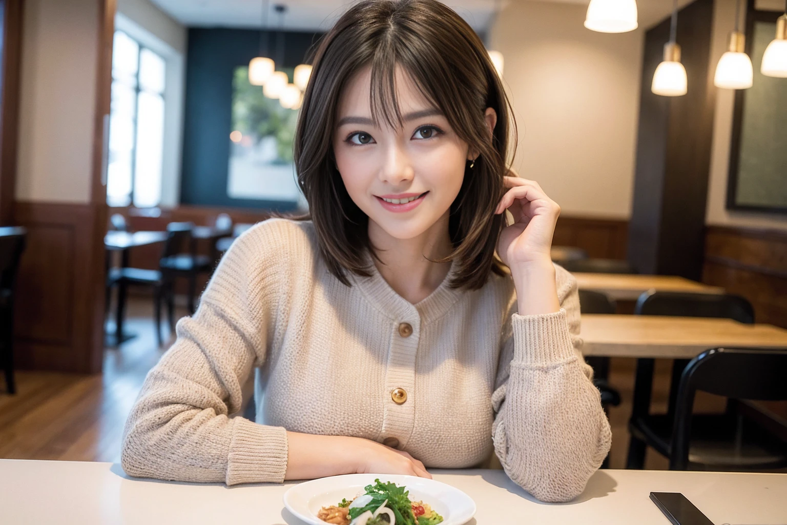 ((Highest quality、8k、masterpiece:1.3))、slimカップル、modelカップル、(Realistic, Intricate details:1.2), sashimi、Tempura、Japanese sake、Shochu 、Amazing view of the sunset sky and clouds、A bright smile、The wonderfulness of smile、Bright image、The beauty of wine, Beautiful Face, blue eyes, The light shines on your face, blush, short hair,Bright Face、 (Age 37), 39 years old, sparkling wine、Two beauties、Brown Hair、Shortcuts、Long sleeve shirt、dress、Beautiful woman 1, (slimな顔), (The body is slim), (Brown Hair), (Shortcuts), cheeks turn a little red,Attractive beauty、restaurant, In a prominent place (From the waist up) Nova Frog Style, actress, model, Upper Body, White wine, slim, smile, (smile: 1.15), Beautiful fine grain, Depth f/2,saturation, High Contrast, Strong light and shadow,Moist Body:1.5、3D texture、Delicate eyes、Brown Hair、The hair is very shiny、