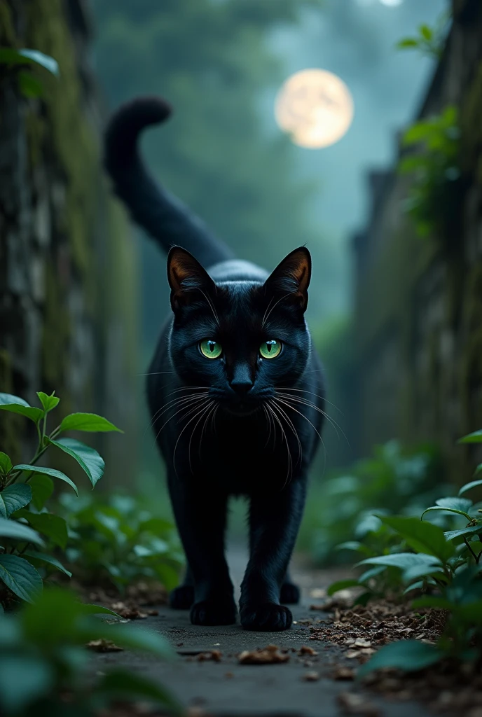 A black cat