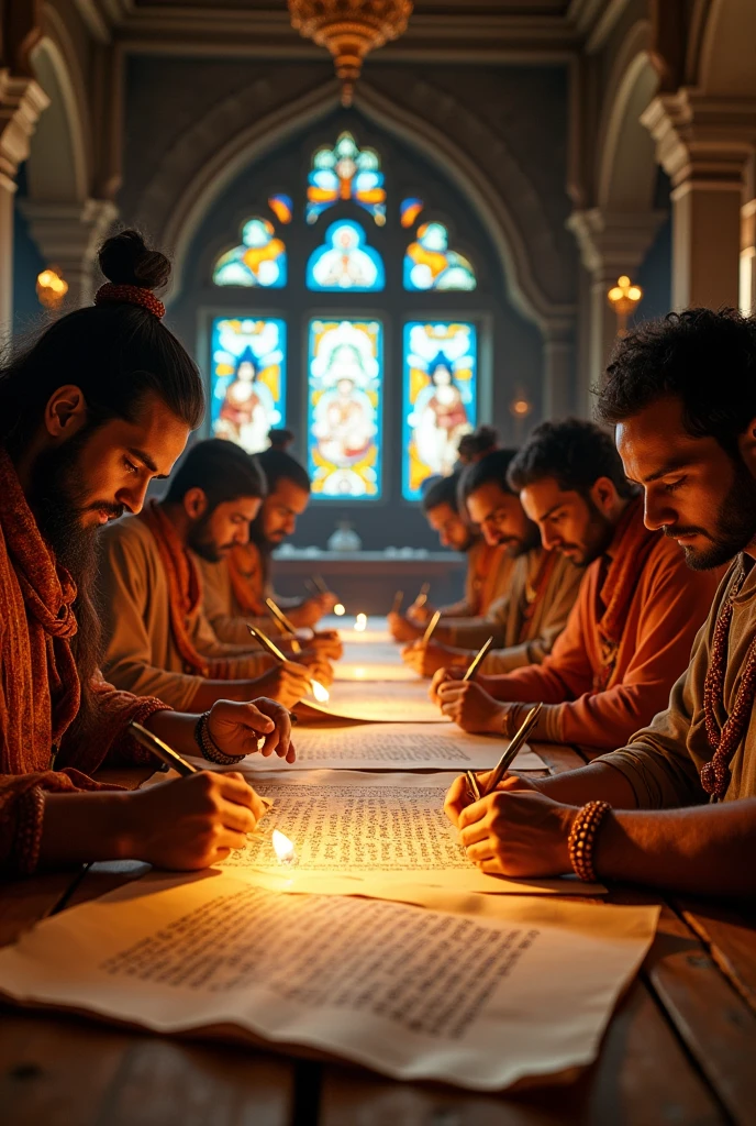 People writing rig Veda 
