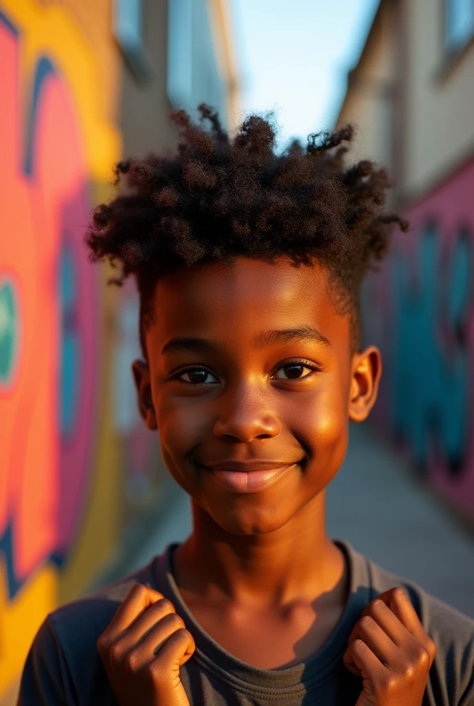 AGE 14 DARK SKIN PHYSICAL FEATURE EYEBROWS ALMOST TOGETHER SHORT CURLY HAIR