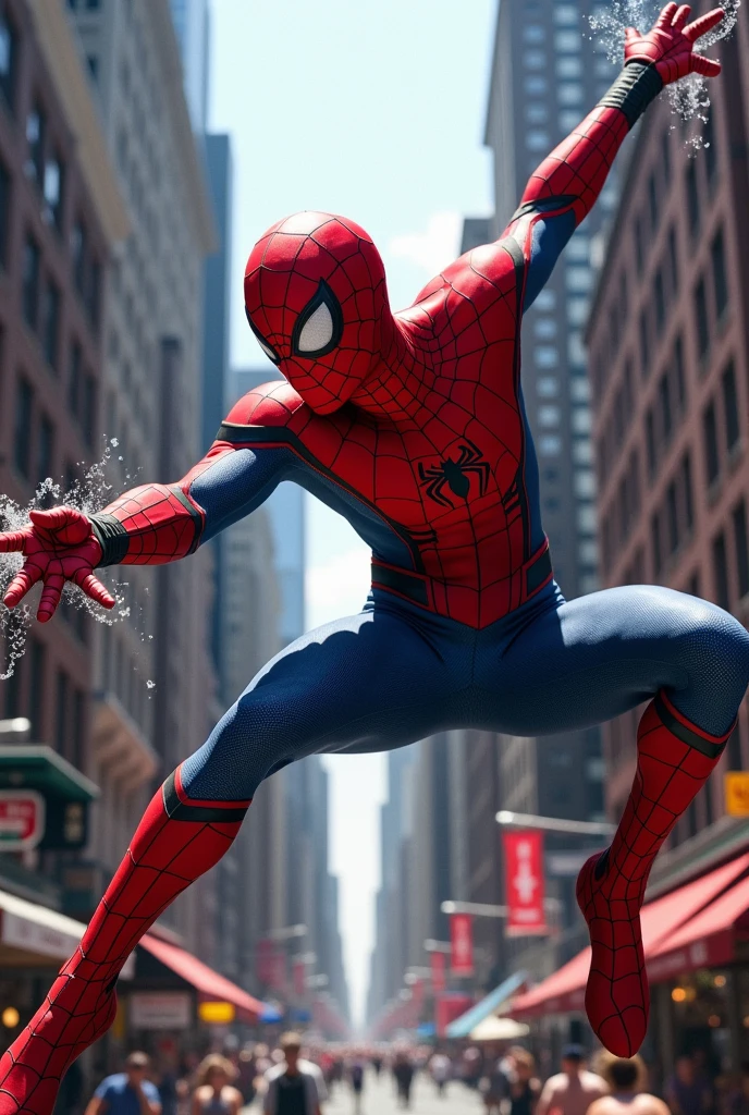 spider man, twists hands