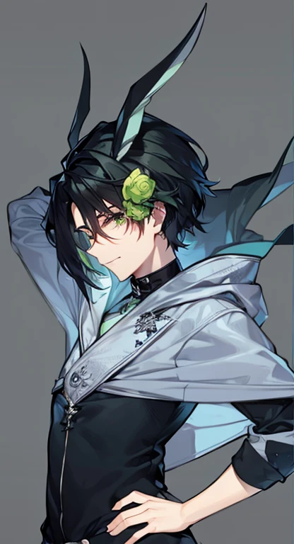 He's men. His hair is green and look likes cabbage