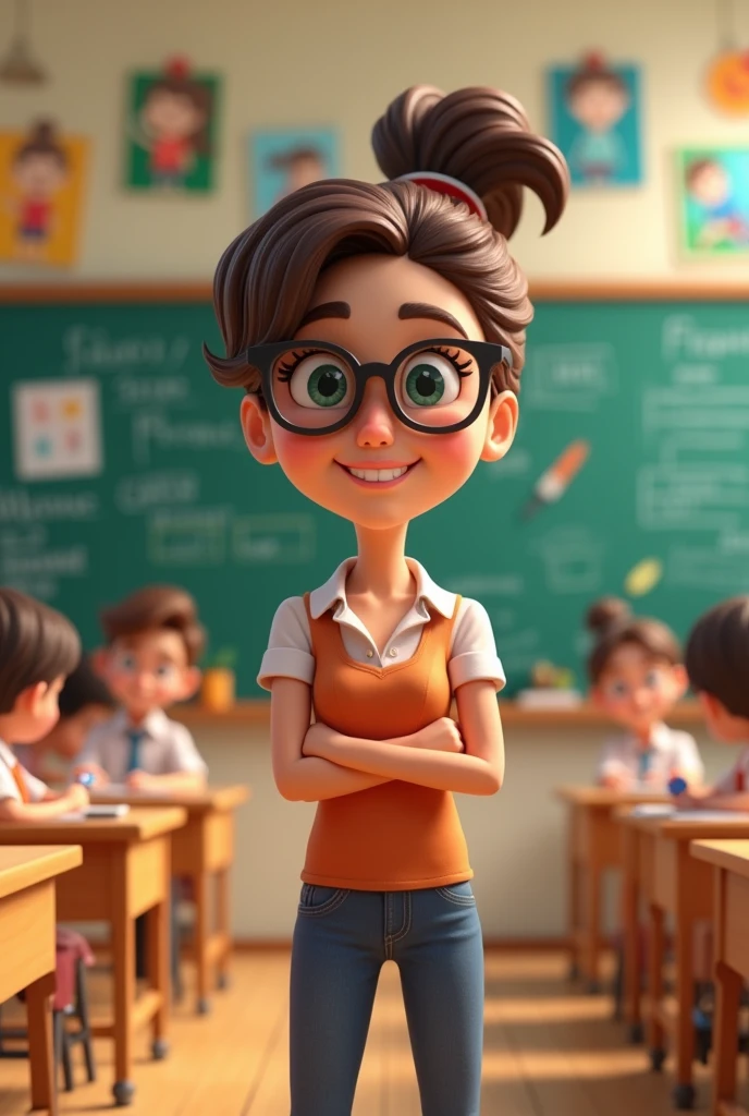 Private school teacher ai 3d cartoon type image