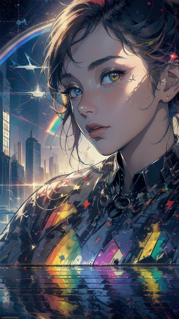 (((masterpiece, highest quality))),(((solo:1.2))),(((1girl:1.2))),32k wallpaper, very detailed, poster, vintage science fiction,(((((geometric cinematic movie poster))))), ((((bauhaus)))),(((abstract))),((((mid century modern)))),(((((portfolio))))),(((((Close-up))))),(((((bust up))))),((((more various angle)))),(((highlight))),((((heterochromia)))),(((complete. detailed face))),(((Extremely talented))),(((most complecated machine))),(((Overall colorfully))),((((((Absolutely Fantastic background)))))),(((amazing huge rainbow))),(((reflection eternal)))