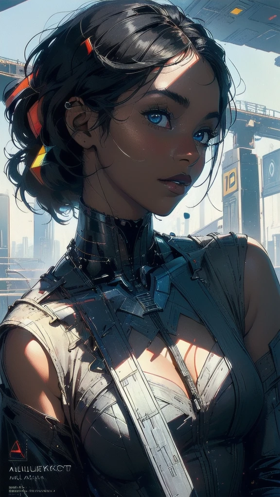 (((masterpiece, highest quality))),(((solo:1.2))),(((1girl:1.2))),32k wallpaper, very detailed, poster, vintage science fiction,(((((geometric cinematic movie poster))))), ((((bauhaus)))),(((abstract))),((((mid century modern)))),(((((portfolio))))),(((((Close-up))))),(((((bust up))))),((((more various angle)))),(((highlight))),((((heterochromia)))),(((complete. detailed face))),(((Extremely talented))),(((most complecated machine))),(((Overall colorfully))),((((((Absolutely simple background)))))),(((great black skin woman))),(((great Traveler)))