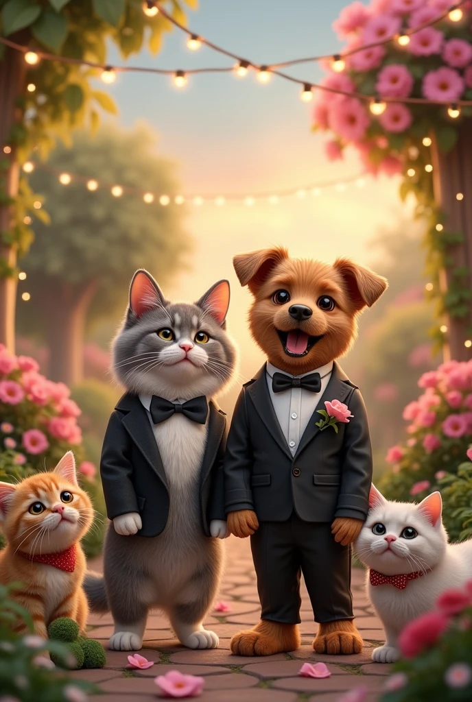 Cat and dog marriage pic