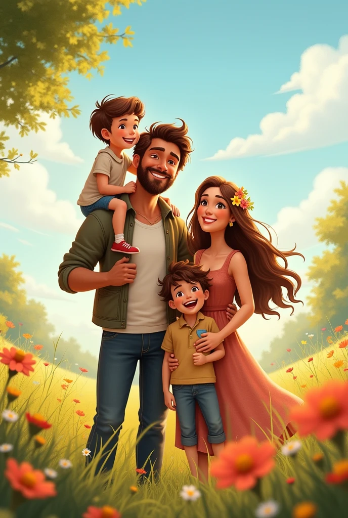 Isaac and Rebecca with their children