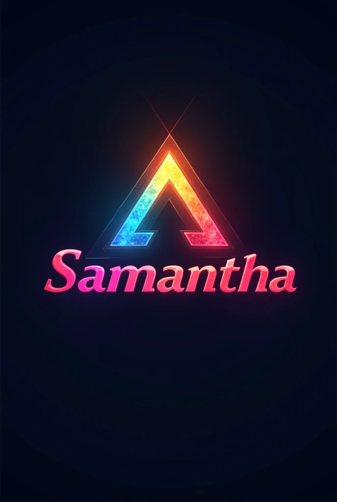 Create logo like shape pyramid  golden ratio 
using  word "samantha" bright color using 