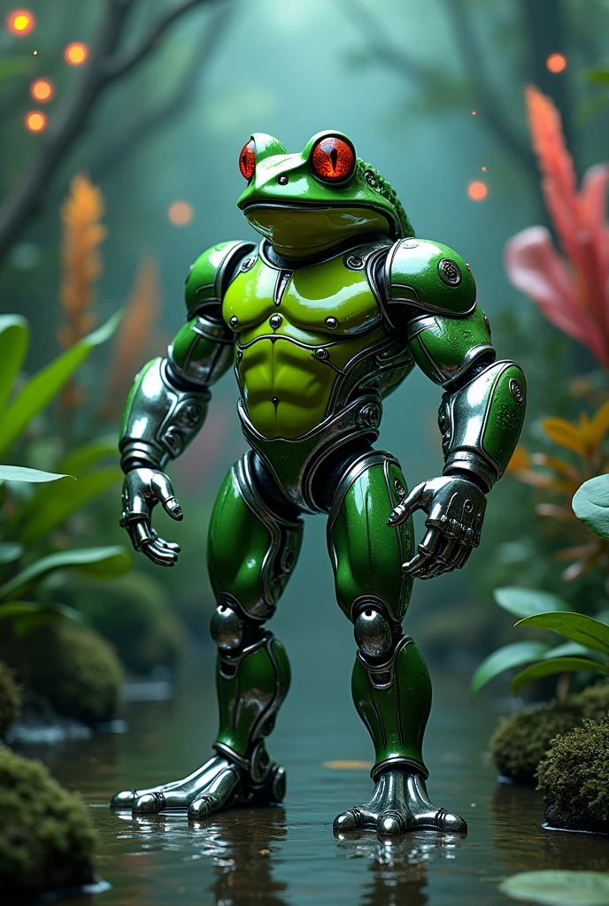 Bodybuilder frog robot