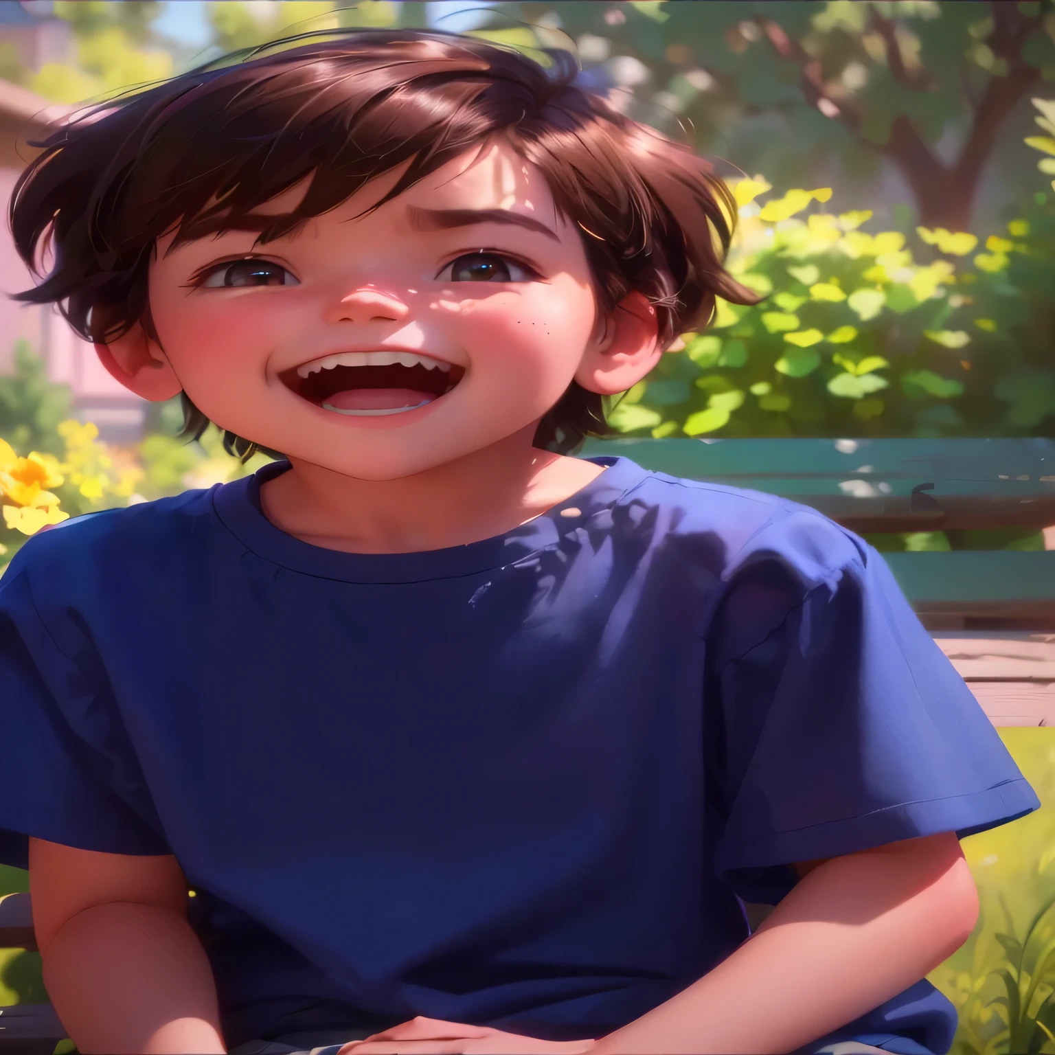 a close up of a child sitting on a bench with a toothbrush, pixar portrait 8 k photo, animated movie, pixar render, pixar highly detailed, pixar cartoon style, animated film, makoto shinkai. octane render, animated movie still, animation pixar style, adorable digital painting, render in pixar, cartoon pixar style, cute pixar character, animated movie scene