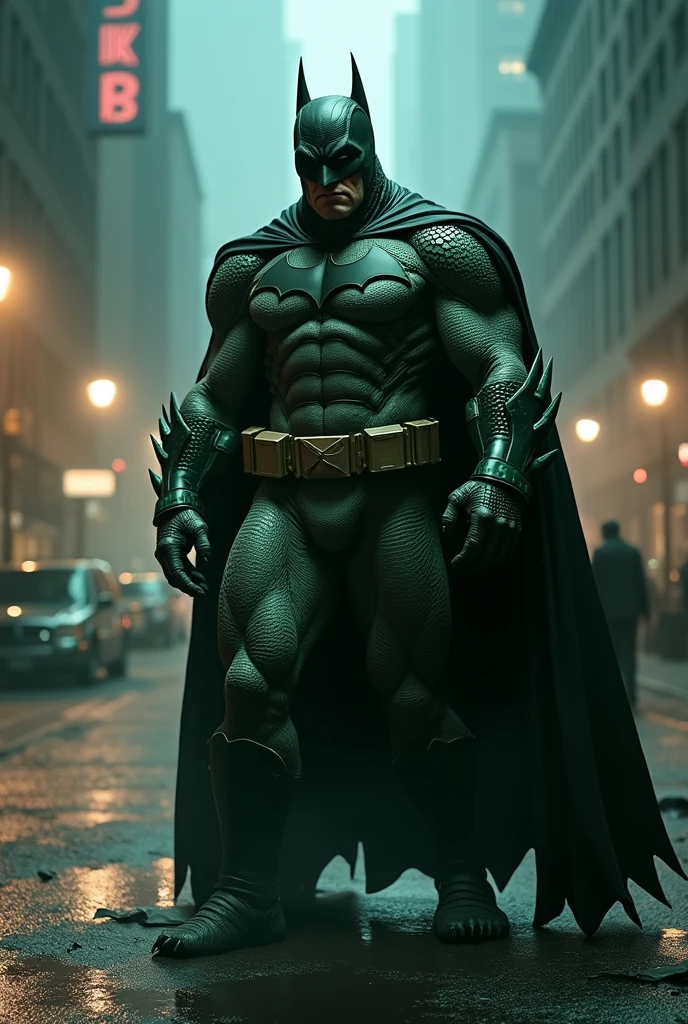 Batman looking like a crocodile