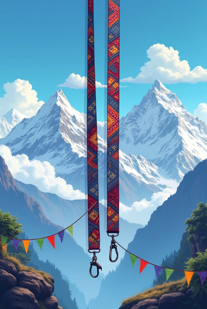 Lanyard for nepal with mountains