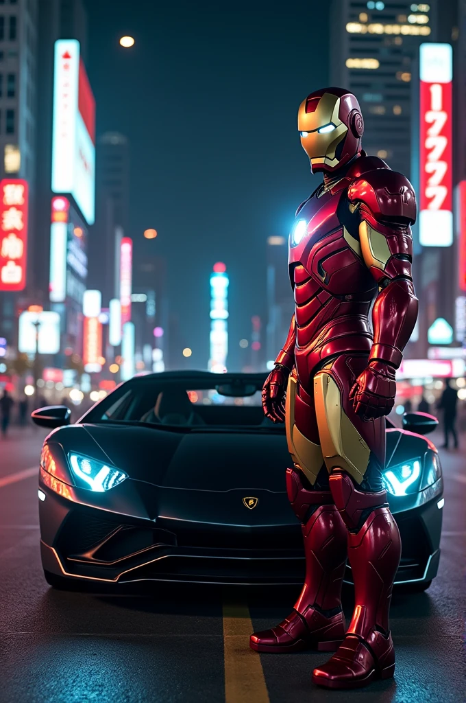 Iron man kostyum and Lamborgini blakc kostum