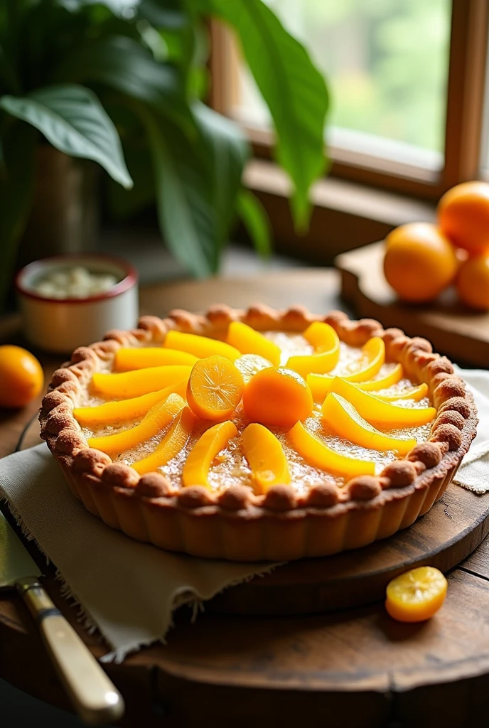 Pie using small sized carica fruit