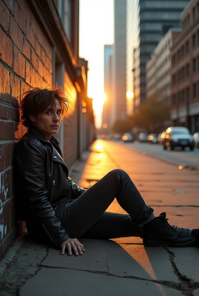 Photos of a person, lies in the city
